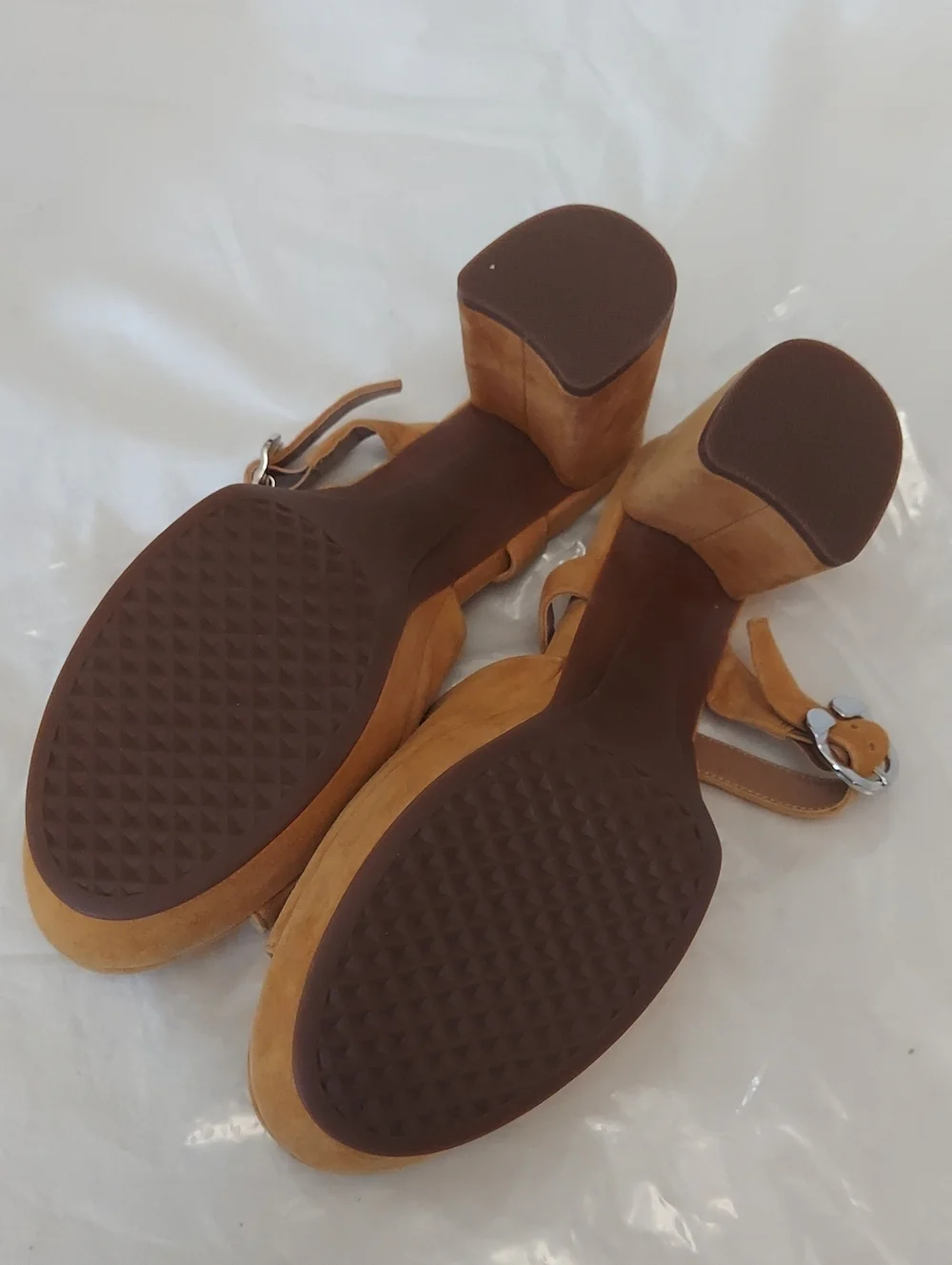 Aerosoles Cosmic Sandal Tan Genuine Suede Womens Size 11 Heel 3